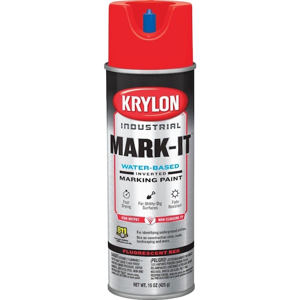 Mark-It Industrial WB APWA Brilliant Red Inverted Marking Paint
